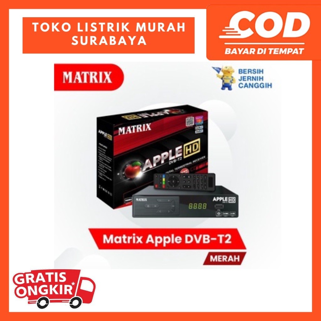 STB MATRIX APPLE ORIGINAL ASLI READY STOCK/ STB Matrix Set Top Box Receiver Siaran Digital TV APPLE 