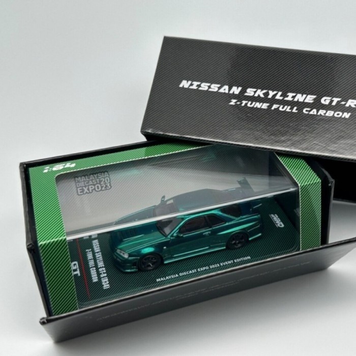 Ready Inno Malaysia Diecast Expo 2023 Nissan Gtr R34 Carbon, Chase