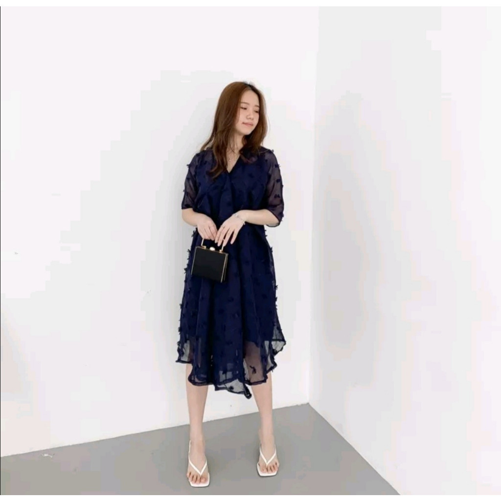 Mora Dress Free Inner Dress Brukat Baju Lebaran Idul Fitri Dress Kondangan Korean Dress Lengan Panja