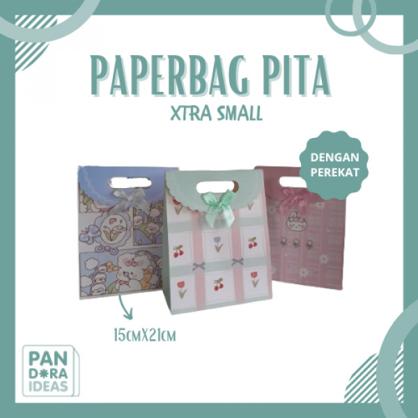 

Paperbag Pita Motif Premium Xtra Small Kecil Uk. 15x21