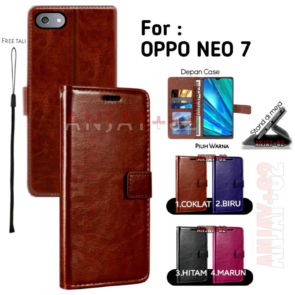 Flip cover case untuk OPPO NEO 7 casing kulit standing untuk smartphone