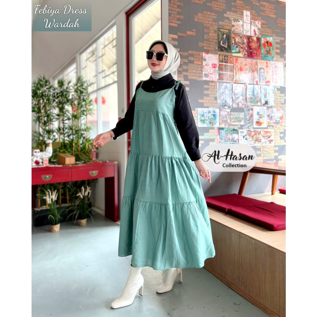 FEBIYA MIDI DRESS FASHION WANITA TERVIRAL 2023 MIDI JISSO KOREAN STYLE 2023 MIDI OVERALL tarbaru