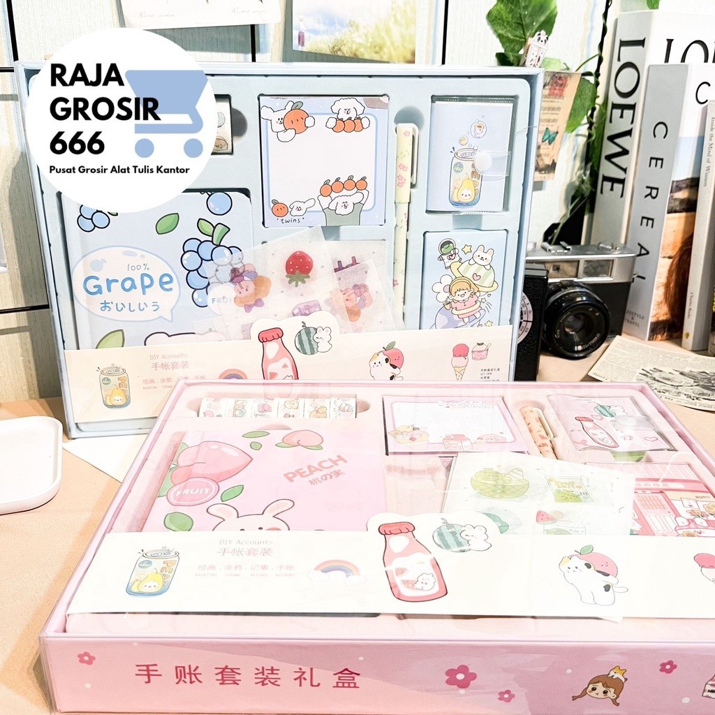 

[PROMO MURAH] Paket jurnal 7 in 1 fruits girls day journal perempuan gambar buah kado unik lucu