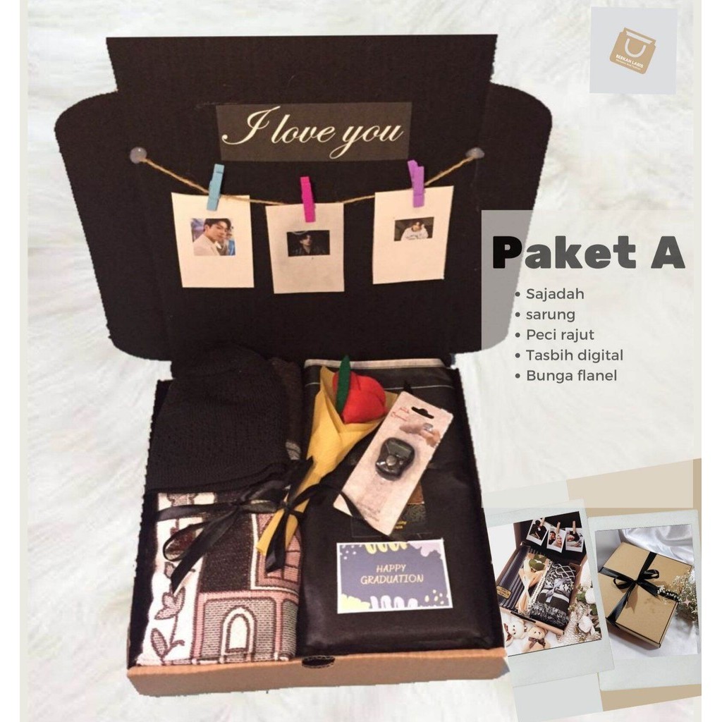Hampers Buat Cowok / Pria Muslim / Gift Box Sarung Sajadah / Kado Ulang Tahun Cowok / Anniv / Wisuda