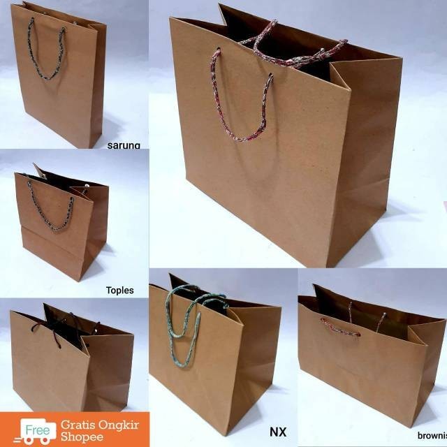 

DAPURMAMI 12 Biji Paper Bag Tas Kertas Tas Bingkisan Parcel Ulang Tahun Tas Toples tas R5 Tas R7 tas sarung tas nx