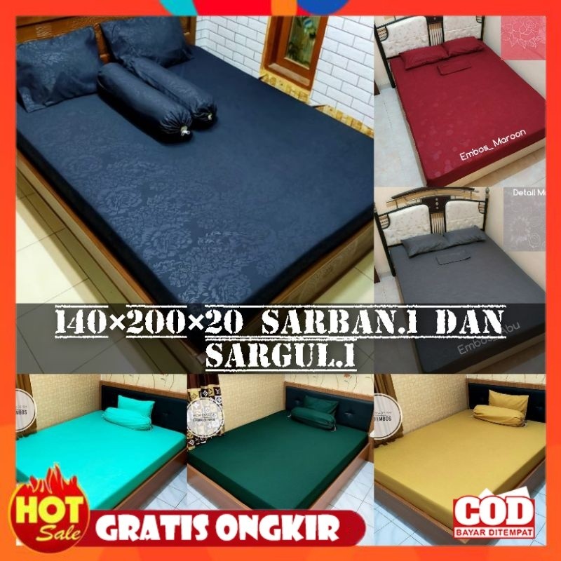 KAIN HALUS ADEM LEMBUT TEBAL / Sprei Homemade Polos Embos 140x200 Putih hijau biru coklat navy maroo