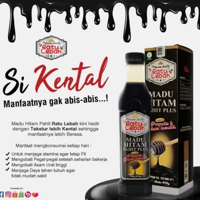 

COD Madu Hitam Pahit Plus Propolis Ratu Lebah isi 470 gram - MADU HITAM PAHIT RATU LEBAH