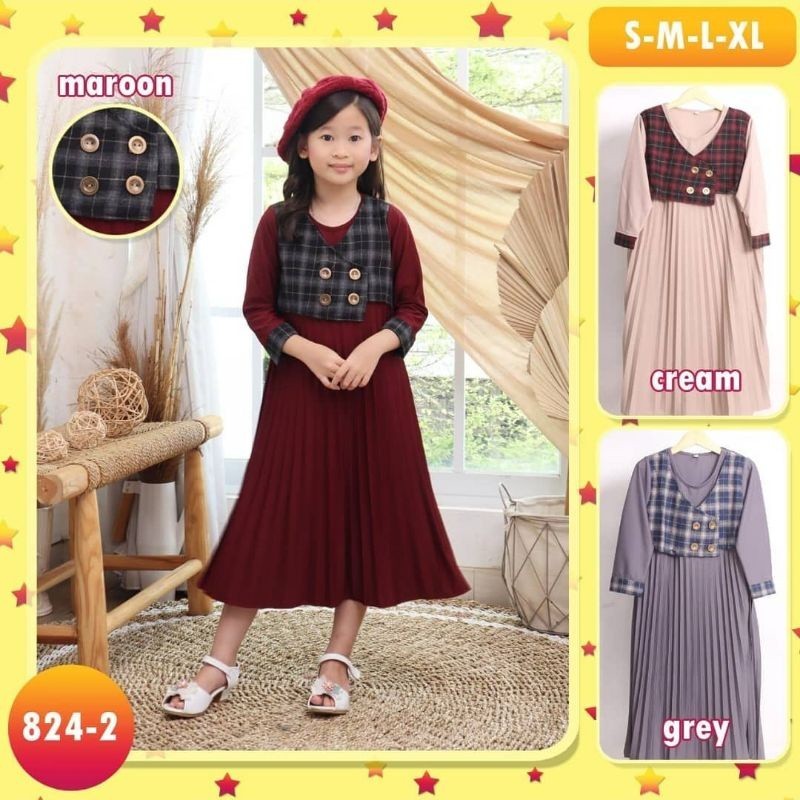 GAMIS ANAK CEWEK TANGGUNG NO HIJAB UMUR 3-5 TAHUN