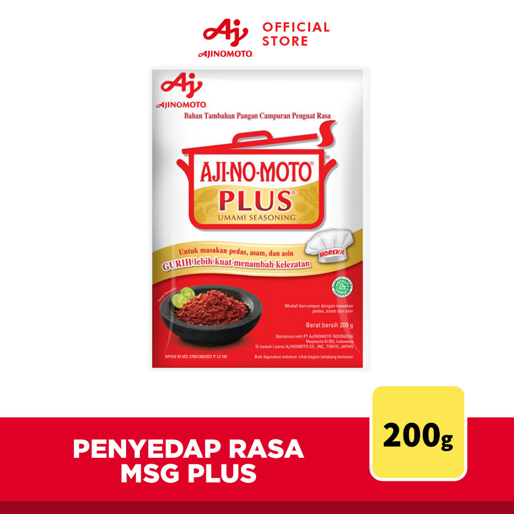 

AJI-NO-MOTO® PLUS® Penyedap Rasa MSG Lebih Kuat 200g