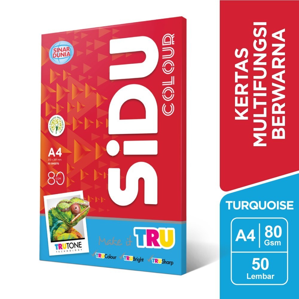 

[BMS Tangerang] SiDU Kertas Fotocopy Berwarna Turquoise 80 GSM A4 - SDU CLR 80 A4 220 50