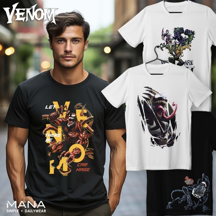 baju kaos pria cowok venom spiderman super hero - t shirt pria spiderman venom - kaos baju oversize
