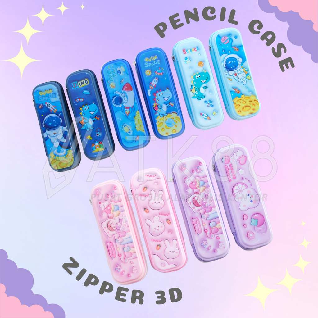 

Pencil Case Kotak Pensil Zipper 3D Premium Tempat Pensil Anak Sekolah