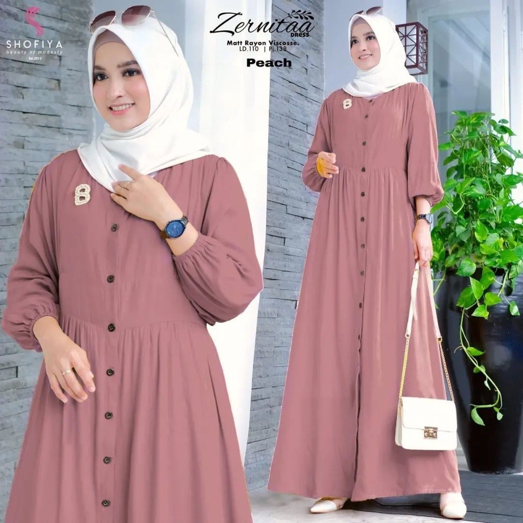 COD  Gamis Polos Full Kancing Depan Hidup - Gamis Kancing Jumbo - Gamis Wanita Muslim - Gamis Kancin