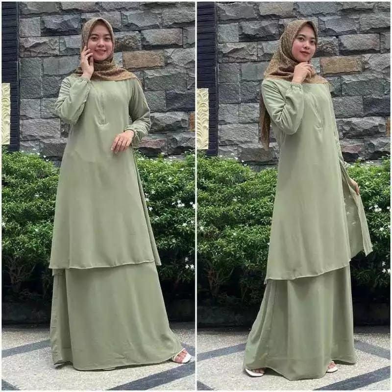 Gamis Malaysia anggun summer jatuh baju muslim polos syar'i maxy dress//BAJU WANITA MODEL BARU / MUR