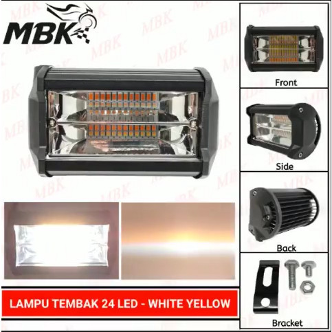 Lampu Tembak LED CWL 24LED 2 Warna White-Yellow