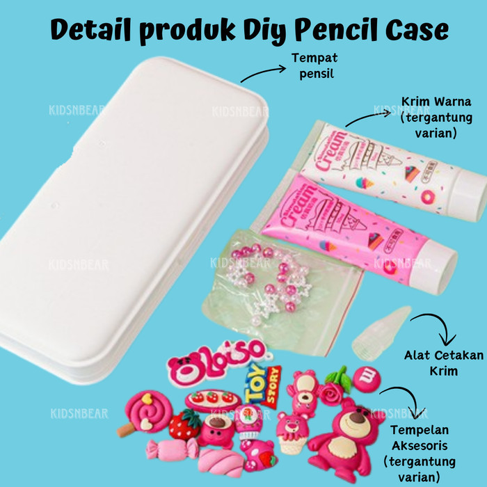 

✨LARIS✨ -KNB Diy Pencil case menghias kotak pensil 3D Kyutocream Deco Cream Kit - Biru Stitch