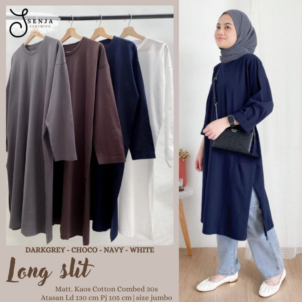 SENJA KAOS OVERSIZE JUMBO BIGSIZE POLOS LONG TUNIK INNER