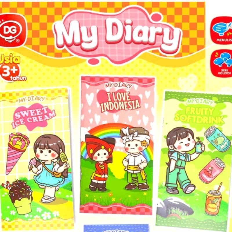 

MY DIARY ceria DG ￼buku my diary anak 1pcs 10 halaman + jadwal pelajaran + stiker DG [LOMOTOYZ]