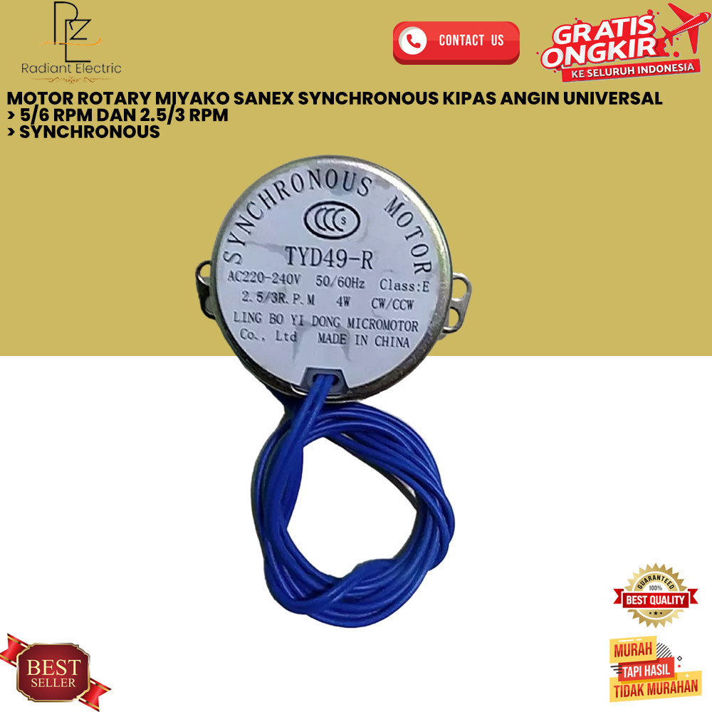 MOTOR ROTARY MIYAKO SANEX SYNCHRONOUS KIPAS ANGIN UNIVERSAL [RE]