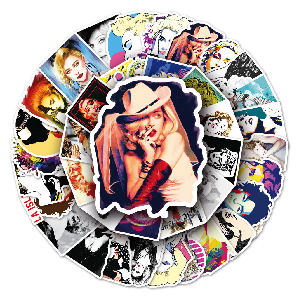 

Sticker Pack vinyl isi 50 - 100 pcs | anti air varian MADONNA | glossy matte | laptop helm tumbl koper Stiker
