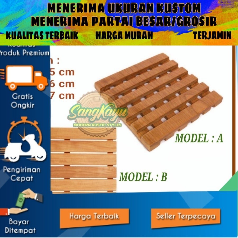 Tatakan panci panas alas panci kayu anti panas kotak talenan kayu | tatakan panci kayu | alas panci 