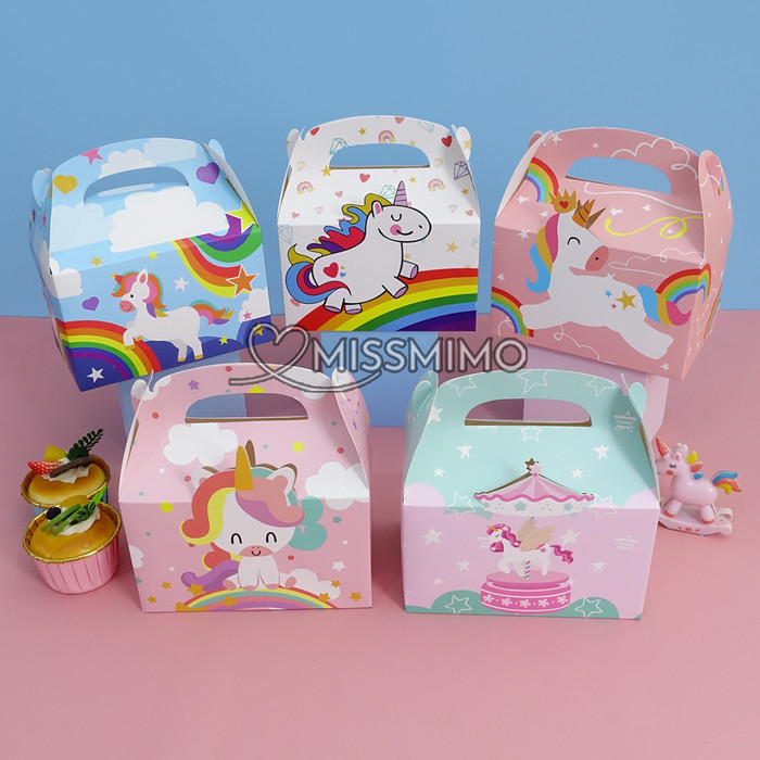 

Gable Box Unicorn Box Hamper Souvenir Tema Snack Kado Gift Ulang Tahun Birthday