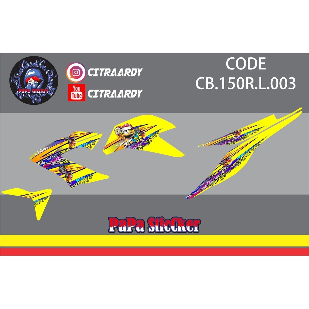 Striping cb150r OLD 2013-2015 - Stiker Variasi List Motor cb150r 01