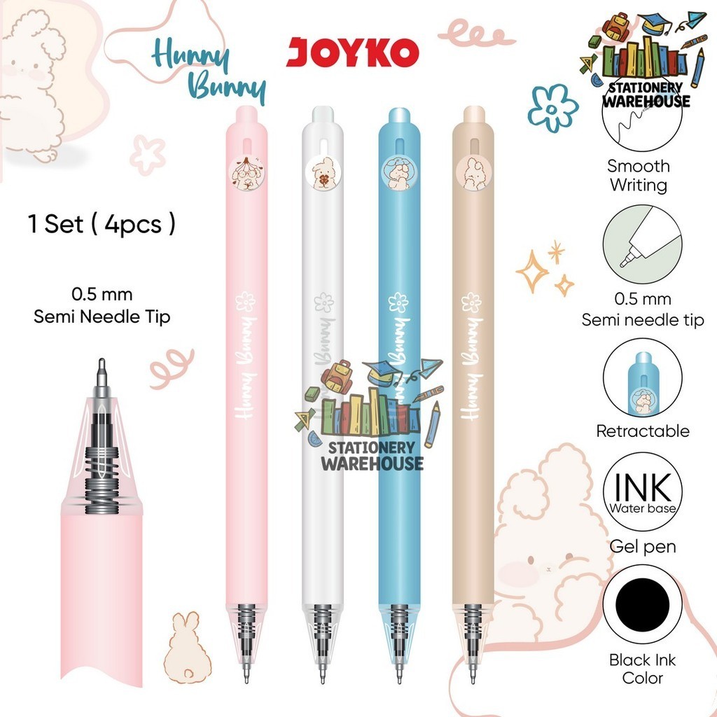 

Gel Pen Pulpen Pena Joyko GP-396 Hunny Bunny Gel 0.5 mm