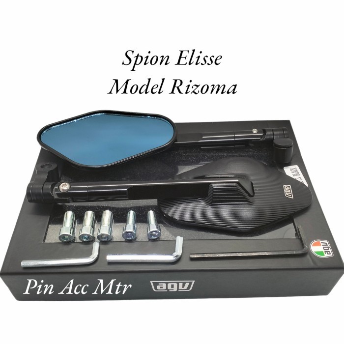 ORIGINAL!! Spion Tomok Model Rizoma Ellise Alumunium Kaca biru Vario 125 150 160