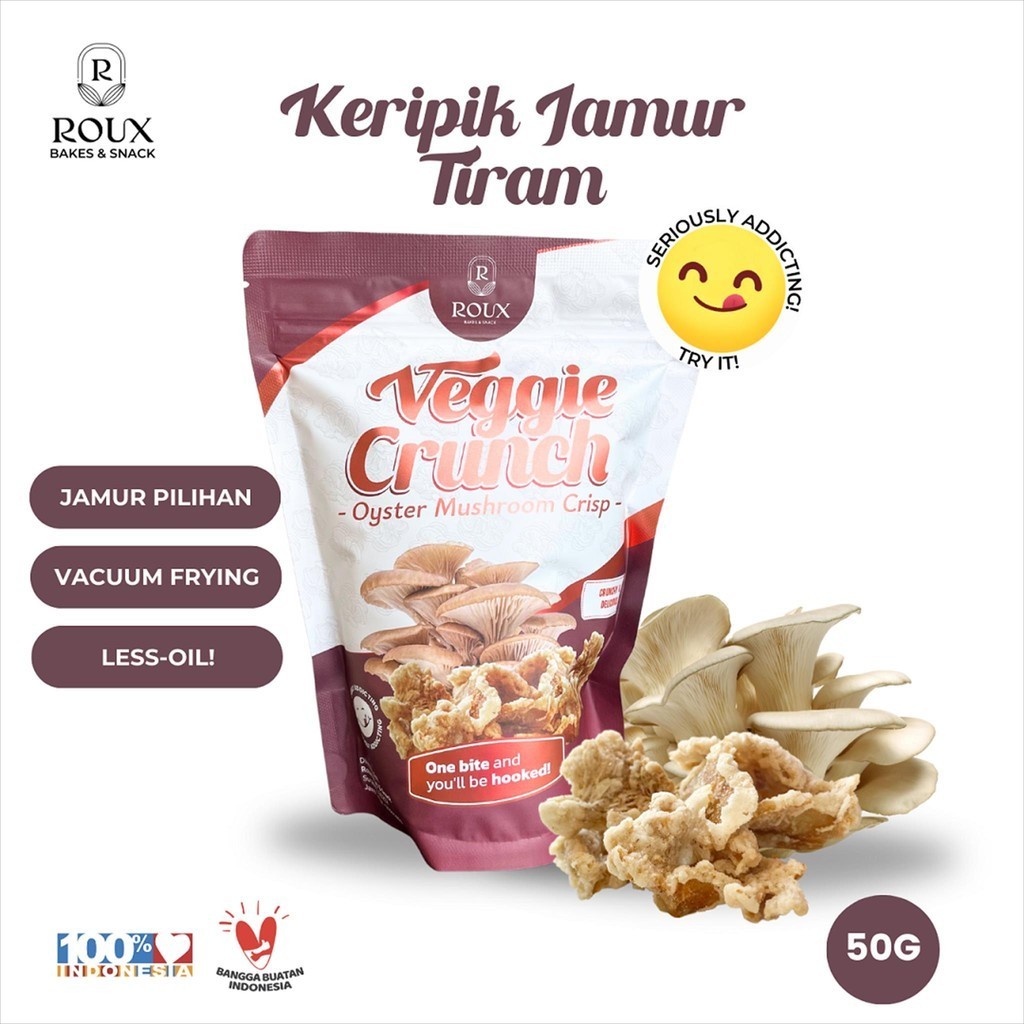 

Veggie Crunch Keripik Jamur Tiram 50g ( Kripik Jamur / Oyster Mushroom Crisp )