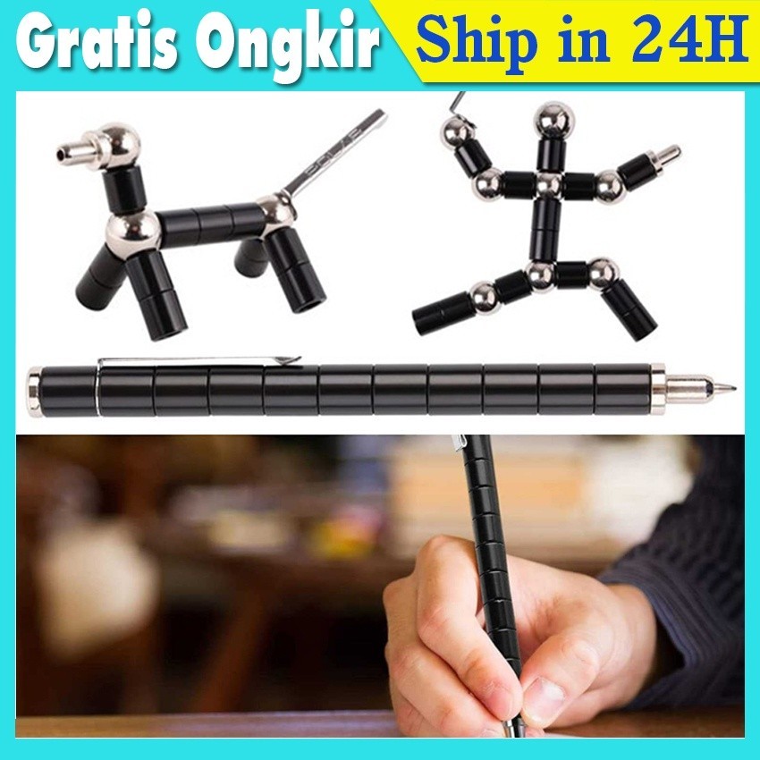 

[JAJAN MATA] Decompression Magnetic Metal Pen Multi-function Writing Magnet Ballpoint Pen Novelty Gifts for Friends or Kids