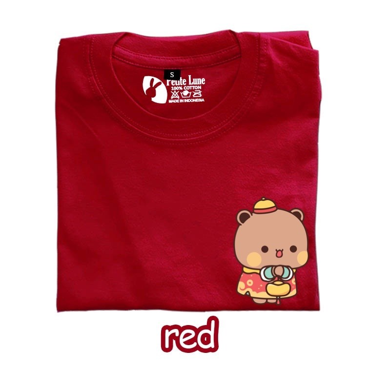 [MMW] Kaos Katun Anak (K-CNY2) Perempuan Pendek Tas Hijau Imlek Laki Sandal Cewek One Dress Promo Di