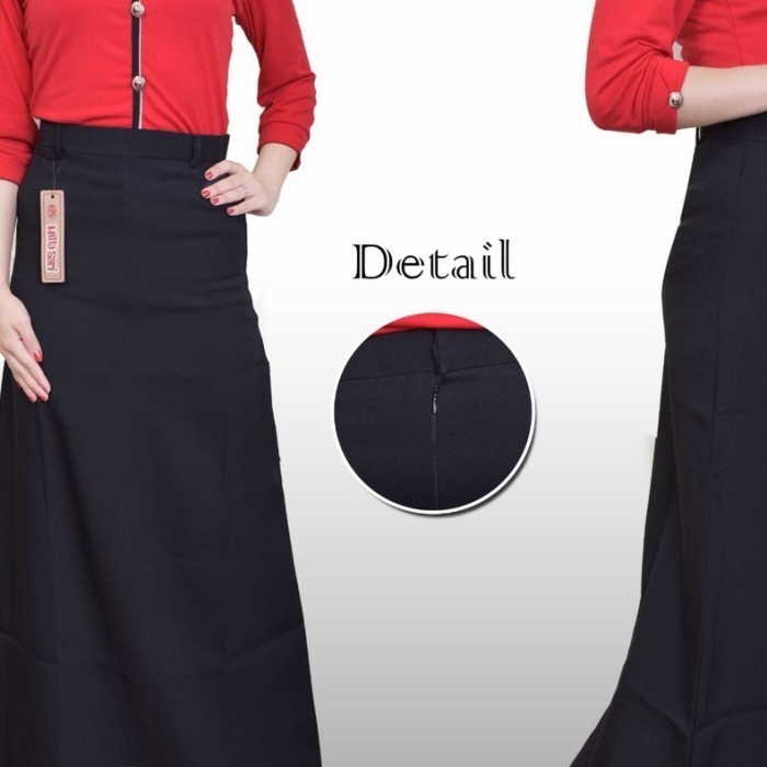 Rok Kerja MODEL A PANJANG / Rok Formal A Panjang ( MERK HILLA SARI ) - HITAM, 27