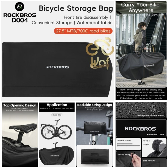 ROCKBROS D004 Tas Sarung Sepeda Balap Gunung Portable MTB Road Bike Carry Bag for 27.5 Inch 700C Tra