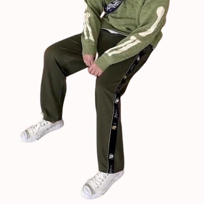 Kapital Track Pants (Olive) Japan Souvenir Jacket Embroidery Side Stripe