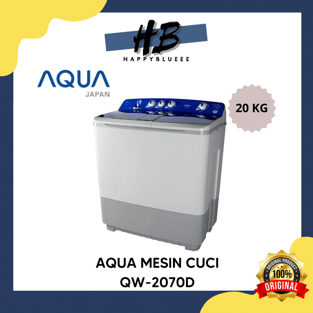 AQUA MESIN CUCI 2 TABUNG 20KG QW-2070D