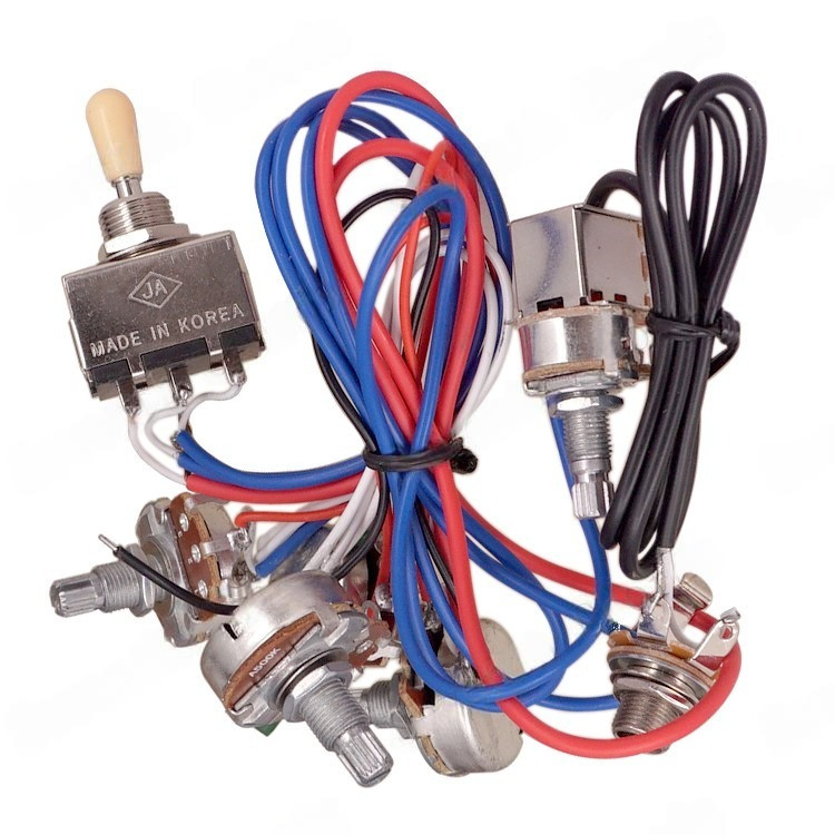 Set Kabel Gitar Listrik Full Circuit dengan 2 Potensiometer Volume Besar (T2), 2 Potensiometer Tone 