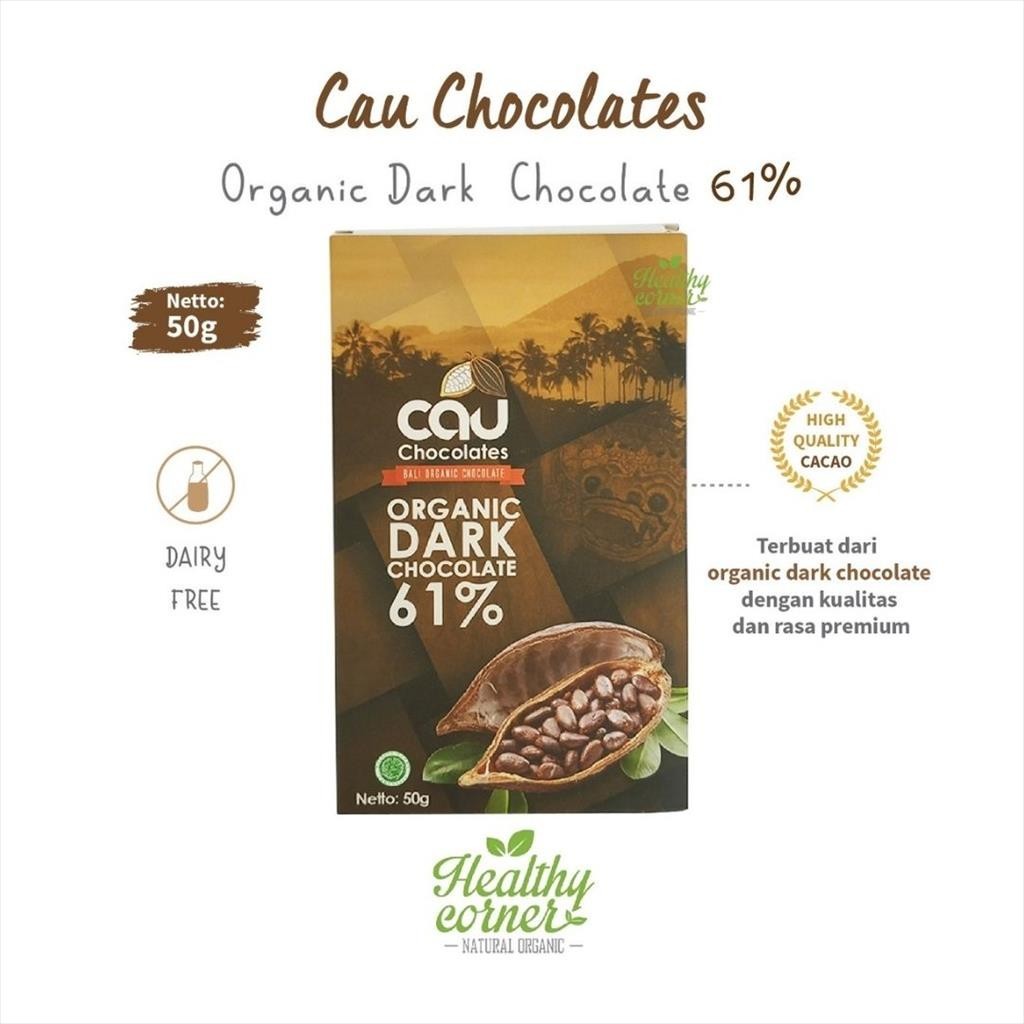 

Organic Dark Chocolate Cokelat 61% 50gr - Cau Chocolates