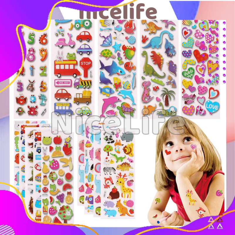 

Stiker Timbul / Stiker 3D Karakter Mainan Perempuan Laki-Laki / Stiker Mainan Anak / Hello Kitty Girl Mermaid