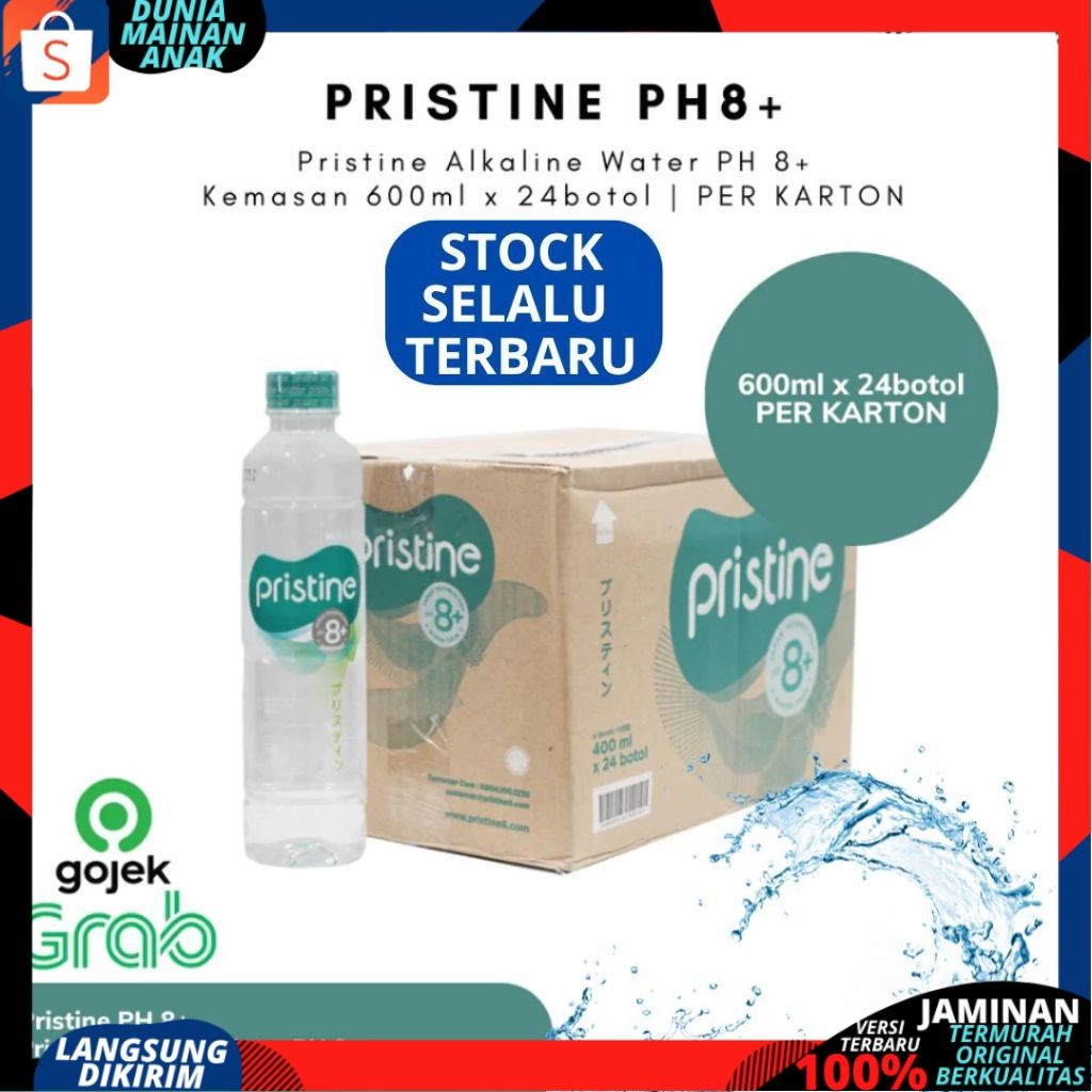 

DMA Air Mineral PRISTINE PH 8+ 600 ML Isi 24 Botol PER DUS PER KARTON