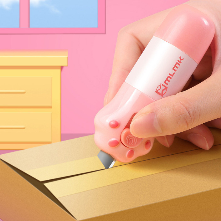 

Cutter dan Penghapus Alamat Resi Paket Cute Information Remover Receipt Cutter Mini Lucu 2 in 1 Package Opener