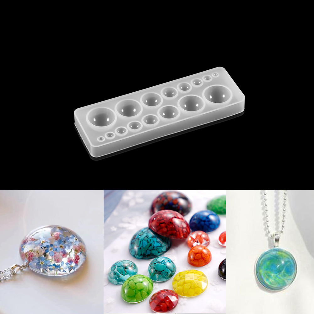 

1pcs Half Ball Oblate Cabochon Pendant Resin Silicone Mould Charms Epoxy Resin Molds Decorative Crafts Jewelry Making