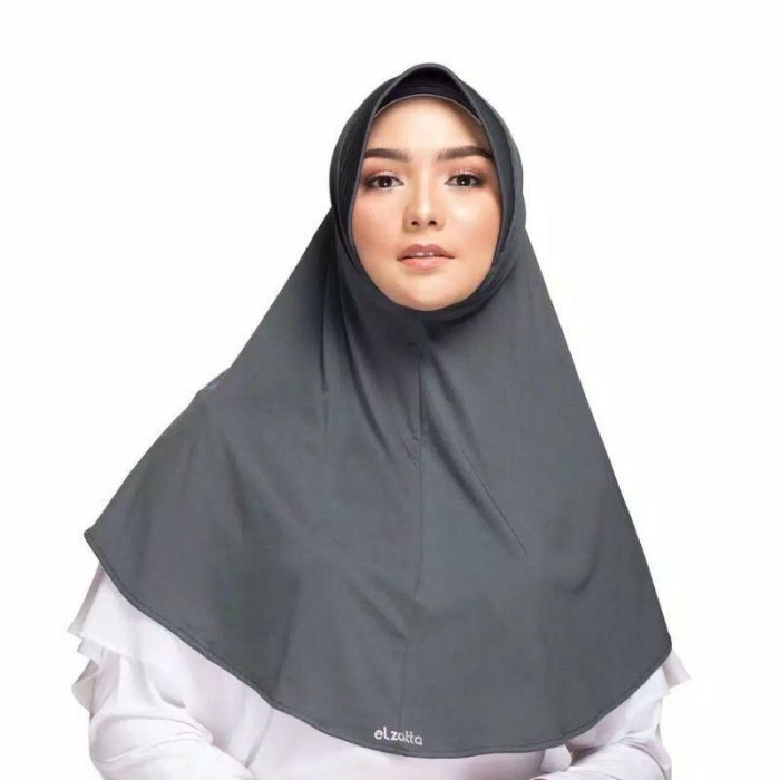 Hijab Instan Bergo Polos Elzatta Zaria Citra Warna Lengkap - BiruMuda 533