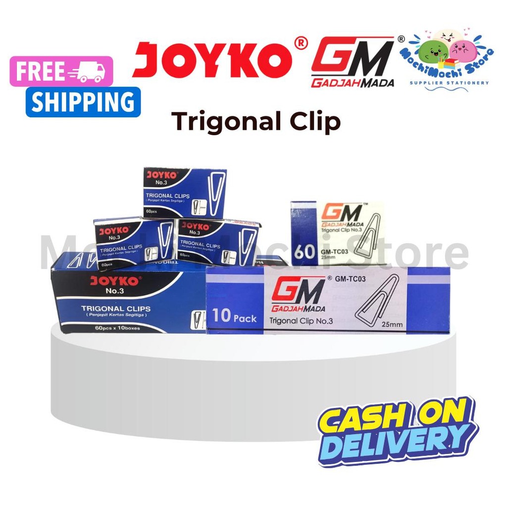 

Trigonal Clip Klip Penjepit Kertas Segitiga | Trigonal Clip Joyko | Trigonal Clip GM | NO.3 | GM-TC03
