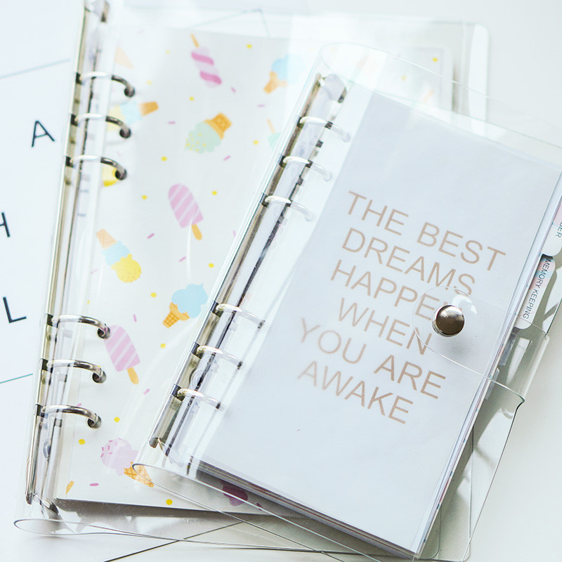 

Fromthenon Transparent Spiral Notebook Cover For Filofax Planner A5a6 Stikers Storage Korean Stationery Office & School Supplies