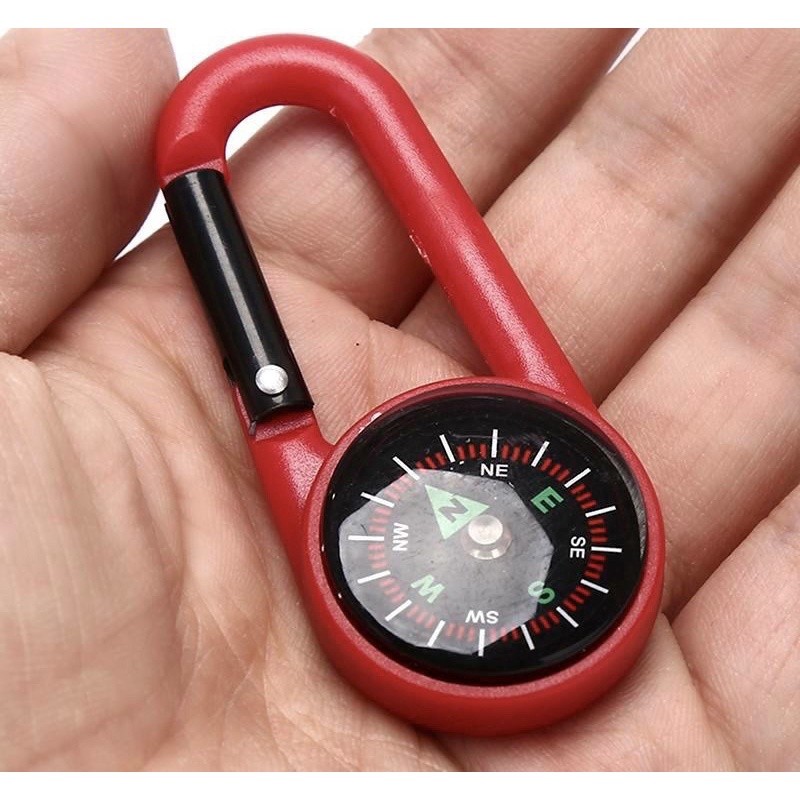 Gantungan Kunci Kompas Carabiner Portable Hiking Camping kompas mini compas professional scale rule 