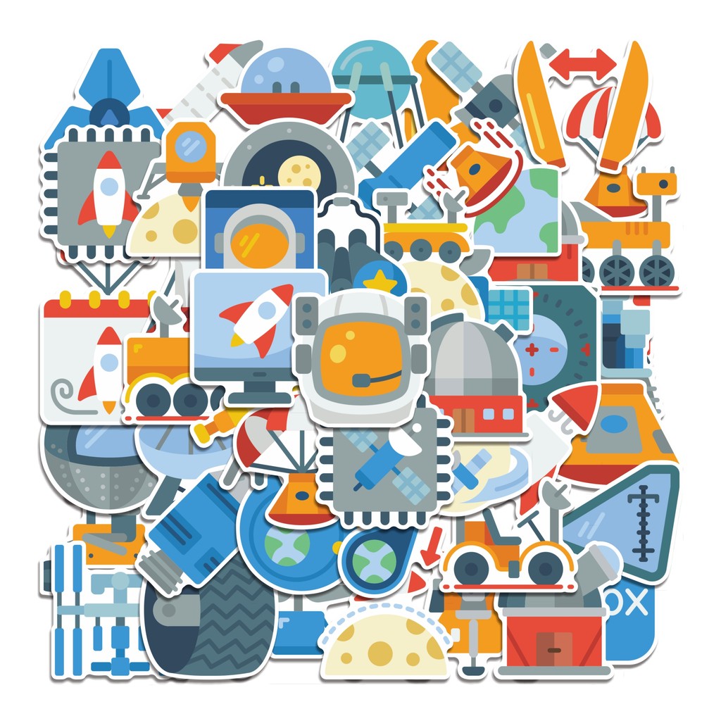 

COD 50 Pcs Stiker Space Technology Lucu Anti Air Untuk Dekorasi Notebook Sepeda Skateboard Handphone