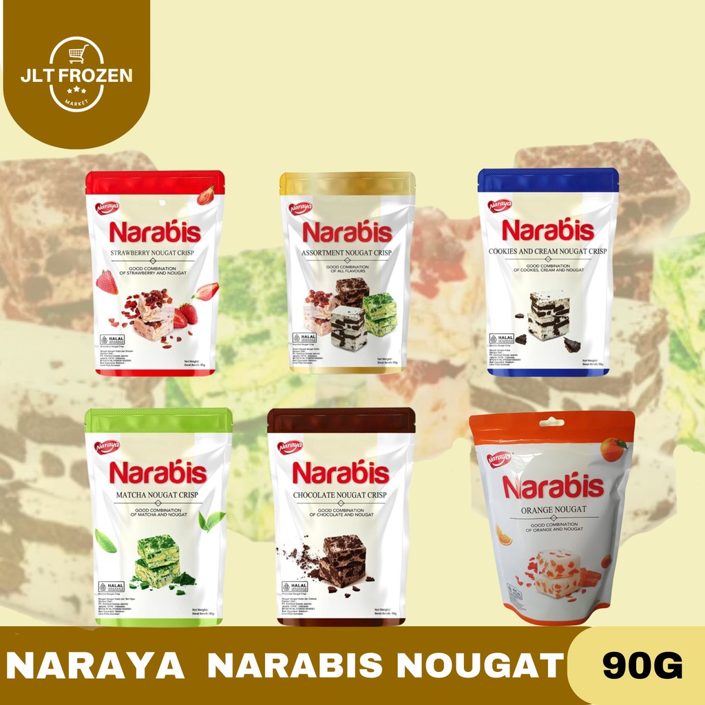 

Naraya Narabis Nougat Crisp / Nougat Rasa Matcha / Coklat / Strawberry / Cookies & Cream - 80g