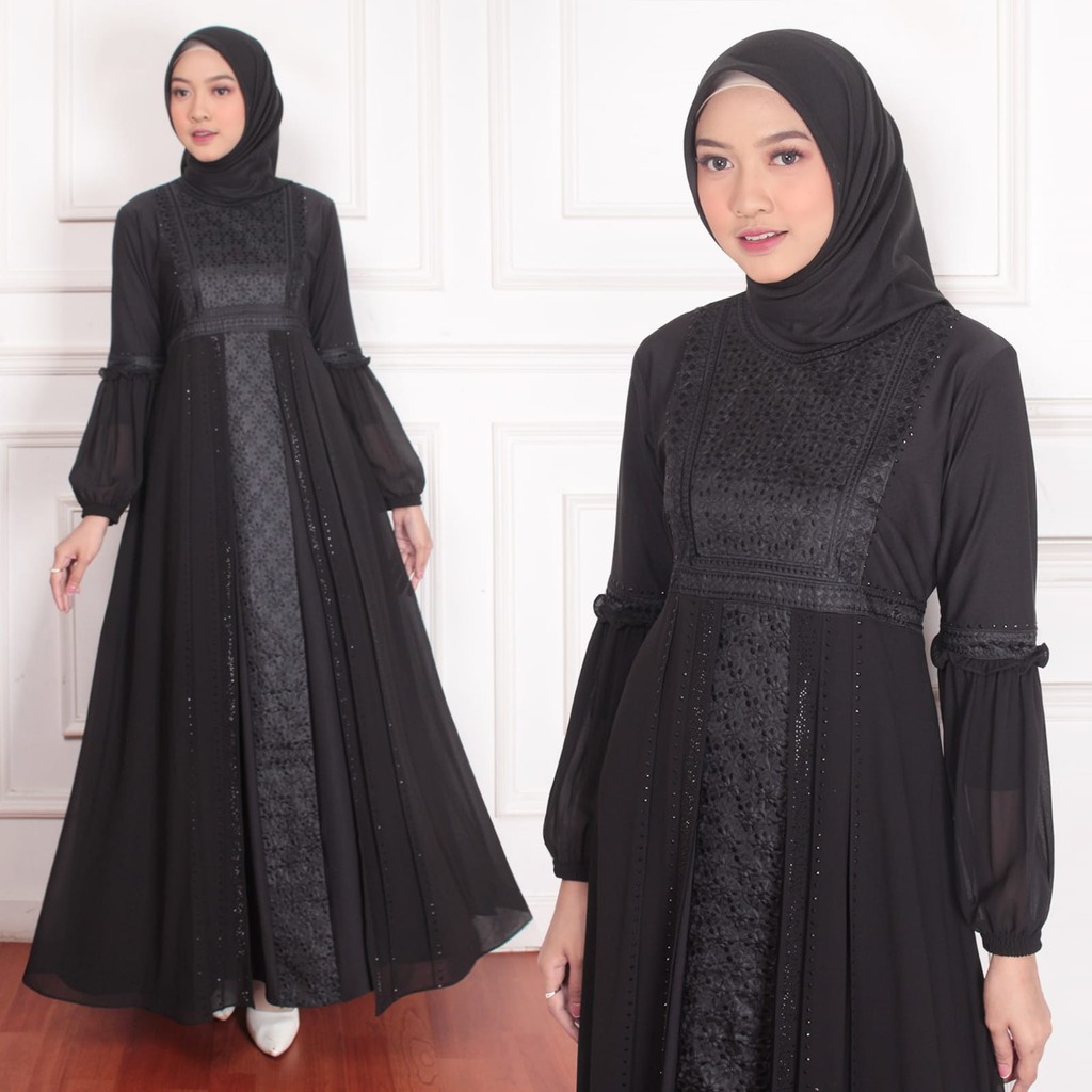 Abaya Turkey Aurele Warna Hitam Putih Sage Coksu Turki Gamis Arab Hitam Mewah Impor Terbaru Terlaris