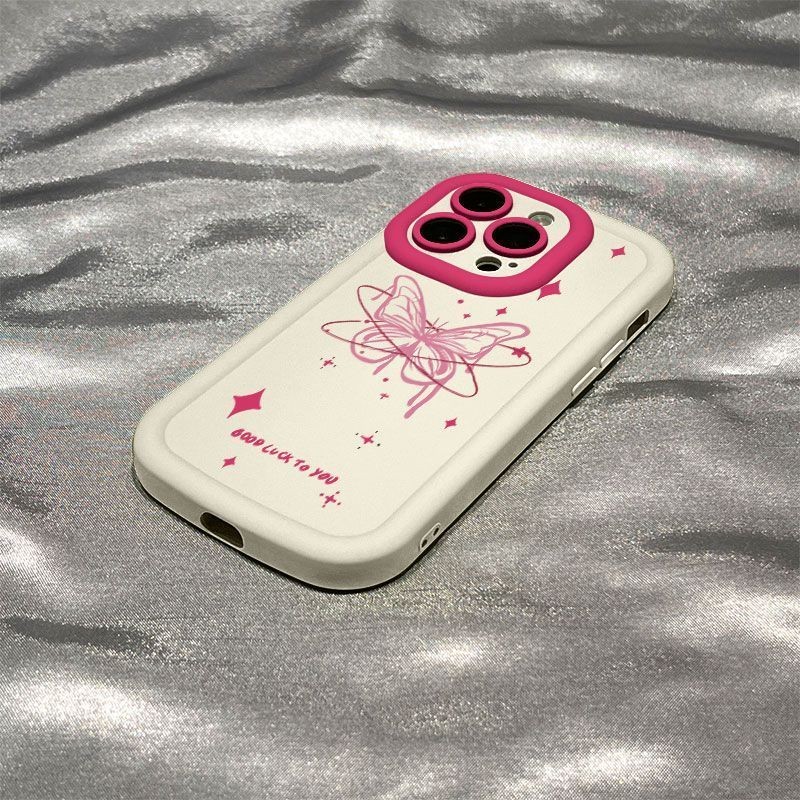 Kupu-kupu berwarna pink case VIVO Beruang kartun Casing ponsel cocok untukS17/S17 PRO/V29/Y17S/Y27/Y